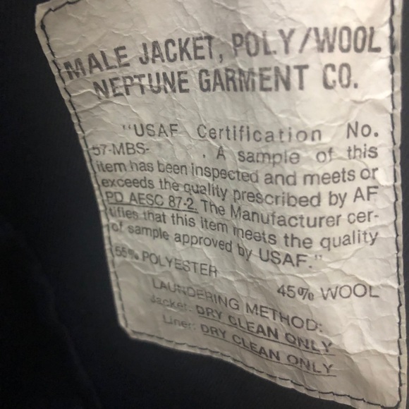 Vintage Air Force 1980's bomber jacket 40 R great condition dark navy - Picture 3 of 9